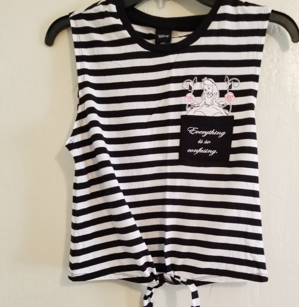 Hot topic disney alice in wonderland crop shirt